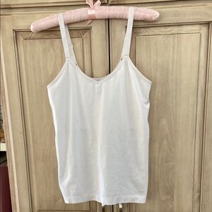 White Women's shelf bra tank top sz L